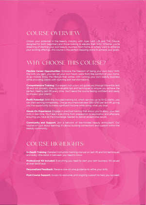 'Mastering Lash Lift Design' 1 day course