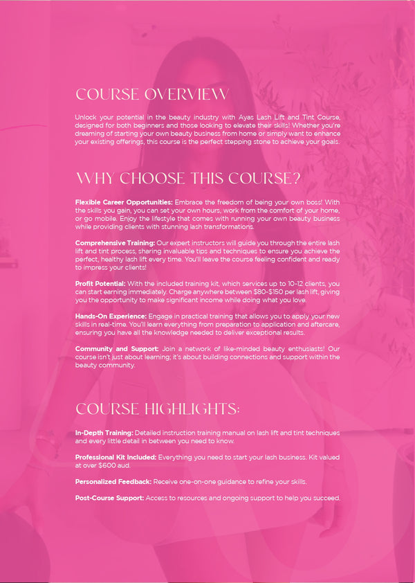 'Mastering Lash Lift Design' 1 day course