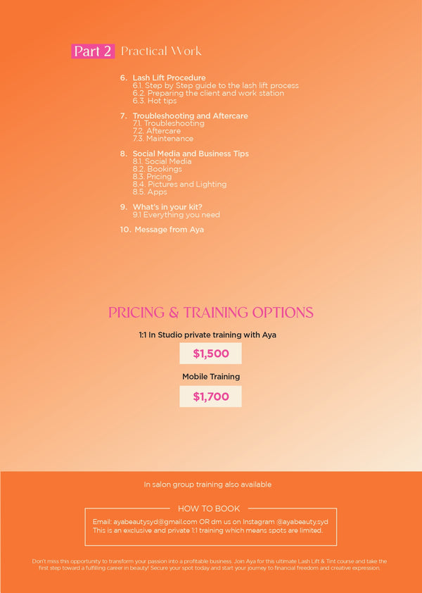 'Mastering Lash Lift Design' 1 day course